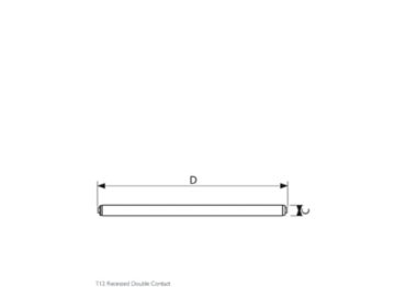 Dimension Drawing (with table) - TL F96T12/CW/HO-O ALTO 110W FLUOR. LAMP