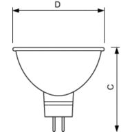 Dimension Drawing (with table) - Ess MR16 50W GU5.3 12V 36D 1CT/10X5F