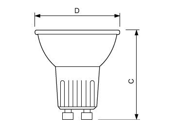  GU10 2inch/50mm Clear
