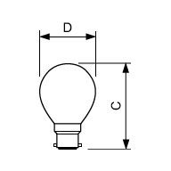  B22 P 45mm Clear