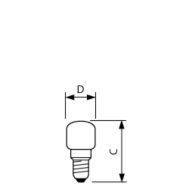 Dimension Drawing (with table) - App 15.4W E14 230-240V T22 CL OV 1CT