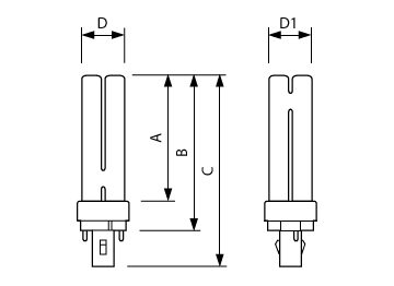 Dimension Drawing (with table) - PL-C 26W/835/2P/ALTO 10PK