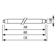 Dimension Drawing (with table) - MASTER TL-D Super 80 1m 36W/830 SLV/25