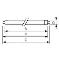 Dimension Drawing (with table) - MASTER TL-D Food 58W/79 SLV/25