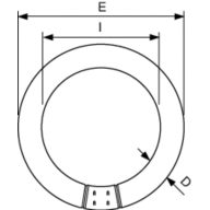 Dimension Drawing (with table) - TL-E 32W/840 1CT/12