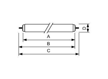 Dimension Drawing (with table) - TL-X XL 40W/33-640 SLV/25