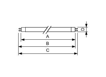 Dimension Drawing (with table) - TL5 Essential 14W/865 1SL/40