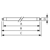 Dimension Drawing (with table) - MASTER TL5 HO Secura 80W/840 UNP/40