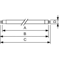 Dimension Drawing (with table) - TL 4W BLB 1FM/10X25CC