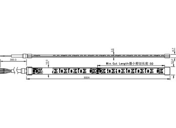 Dimension Drawing (without table) - LS170S LED8 RGBW IP65 L5000 PRO G2