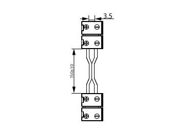 Dimension Drawing (without table) - LS corner connector IP20 50pcs EU