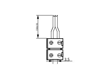 Dimension Drawing (without table) - LS tape-to-wire connector IP20 50pcs EU