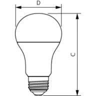 Dimension Drawing (with table) - CorePro LEDbulb ND 12.5-100W A60 E27 940