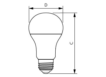 Dimension Drawing (with table) - CoreProLEDbulb ND 13-100W A60 E27 927