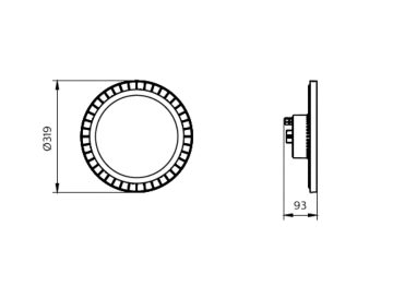 Dimension Drawing (without table) - BY021P G3 LED200S/840 PSU WB GR