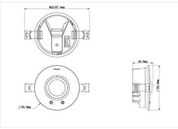 Dimension Drawing (without table) - EXT2010 OCC DL PIR AC Sensor RS WH ESW