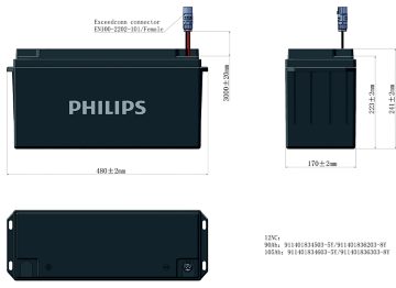 Dimension Drawing (without table) - ZJS603 105Ah 25.6V LFP UG Solar 5Y
