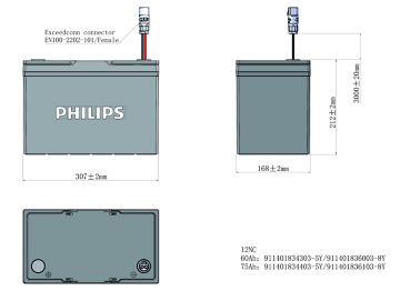 Dimension Drawing (without table) - ZJS603 75Ah 25.6V LFP UG Solar 5Y