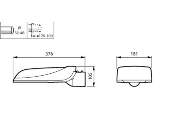 Dimension Drawing (without table) - BGS010 LED74/730 DW DDF2 32/48S