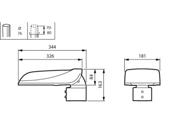 Dimension Drawing (without table) - BGS010 LED27/730 DN SRG10 D9 76P
