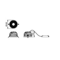 Dimension Drawing (without table) - DN592B LED27/830 P21PSU D150 WB G2