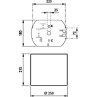 Dimension Drawing (without table) - DN571C LED20S/840 PSU-E C WH