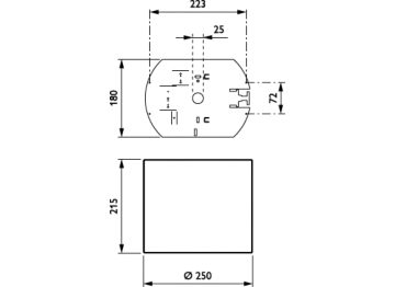Dimension Drawing (without table) - DN570C LED20S/830 DIA-VLC-E C WH