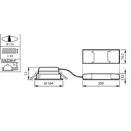 Dimension Drawing (without table) - DN560B LED12S/840 DIA-VLC-E C WH
