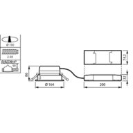 Dimension Drawing (without table) - DN561B LED8S/840 PSU-E C WH