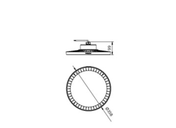 Dimension Drawing (without table) - BY518P LED260/CW PSU WB GM