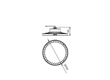 Dimension Drawing (without table) - BY518P LED210/CW PSU WB GM