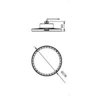 Dimension Drawing (without table) - BY518P LED160/CW PSU WB GM