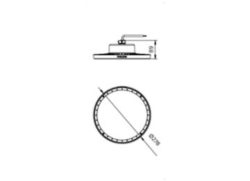 Dimension Drawing (without table) - BY518P LED160/NW PSU WB GM