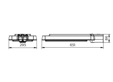 Dimension Drawing (without table) - BRP393 LED323/NW 225W 220-240V DM PSR