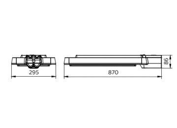 Dimension Drawing (without table) - BRP394 LED385/NW 268W 220-240V DM PSR