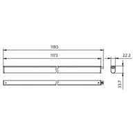 Dimension Drawing (without table) - BN098 G2 LED18/NW L1200 100-240V