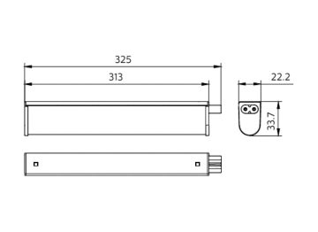 Dimension Drawing (without table) - BN098 G2 LED5/WW L300 100-240V