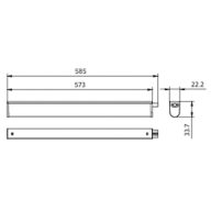 Dimension Drawing (without table) - BN098 G2 LED9/NW L600 100-240V
