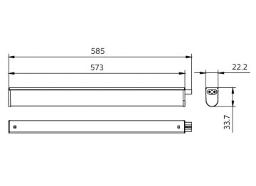 Dimension Drawing (without table) - BN098 G2 LED9/NW L600 100-240V