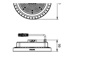 Dimension Drawing (without table) - BY121P G5 LED200S/840 PSU WB
