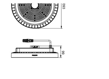 Dimension Drawing (without table) - BY122P G5 LED300S/840 PSU NB