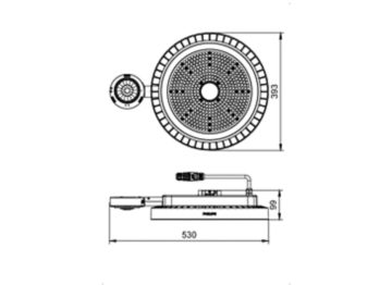 Dimension Drawing (without table) - BY122X G5 LED105S/840 SIA WB H4