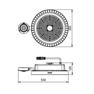 Dimension Drawing (without table) - BY122X G5 LED250S/840 SIA WB H4