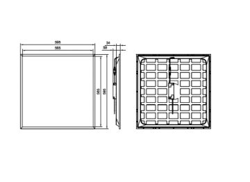 Dimension Drawing (without table) - RC065B G5 34S/865 PSU W60L60 NOC CFW