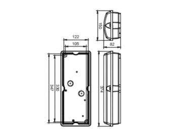 Dimension Drawing (without table) - WL055V LED6S/830 PSU WH