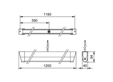 Dimension Drawing (without table) - CR388C LED20 CW L120 PSU