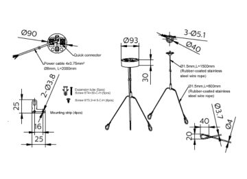 Dimension Drawing (without table) - RC159Z Suspension set SME-4 WH
