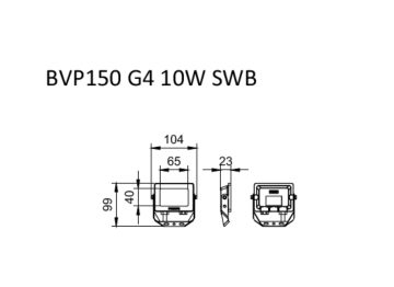 Dimension Drawing (without table) - BVP150 LED10/WW PSU 10W SWB G4