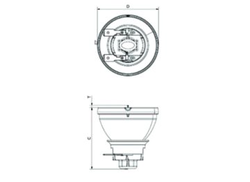 Dimension Drawing (with table) - MSD Platinum 200 Flex 1CT/8