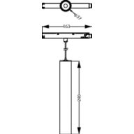 Dimension Drawing (without table) - Mag Suspend Spotlight 7.5W 650lm 40K 24D